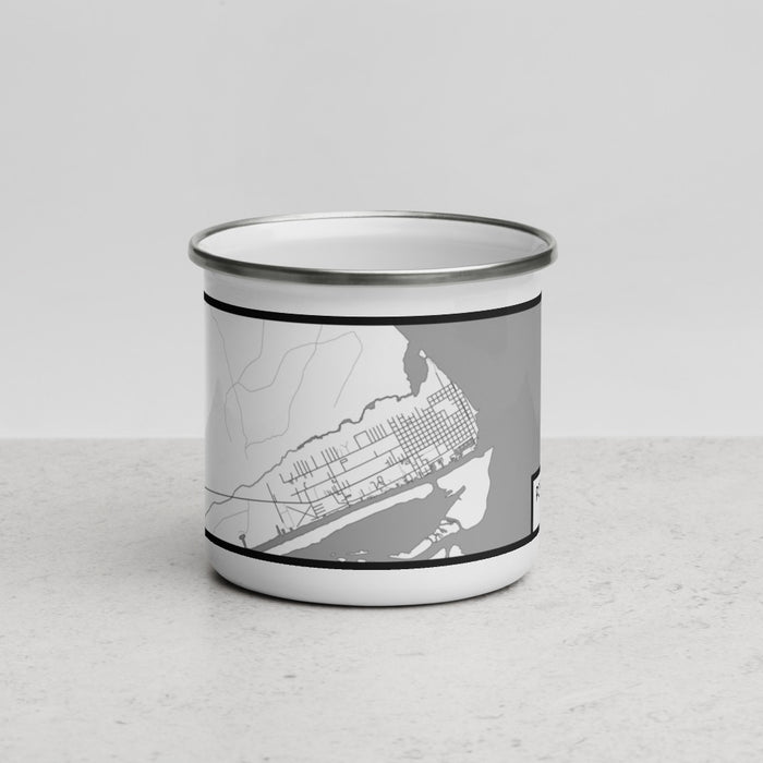 Front View Custom Port O'Connor Texas Map Enamel Mug in Classic