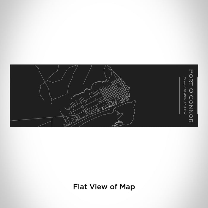 Rendered View of Port O'Connor Texas Map Engraving on 10oz Stainless Steel Insulated Cup with Sliding Lid in Black