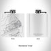 Rendered View of Port O'Connor Texas Map Engraving on 6oz Stainless Steel Flask in White