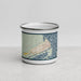 Front View Custom Port O'Connor Texas Map Enamel Mug in Woodblock