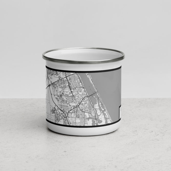 Front View Custom Port Orange Florida Map Enamel Mug in Classic