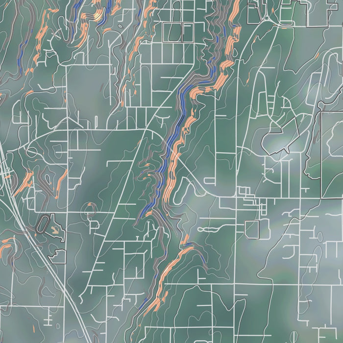Port Orchard Washington Map Print in Afternoon Style Zoomed In Close Up Showing Details