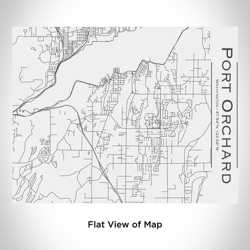 Rendered View of Port Orchard Washington Map Engraving on 20oz Stainless Steel Insulated Bottle with Bamboo Top in White