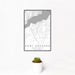 12x18 Port Orchard Washington Map Print Portrait Orientation in Classic Style With Small Cactus Plant in White Planter