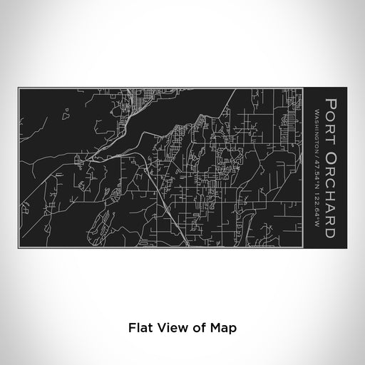 Rendered View of Port Orchard Washington Map Engraving on 17oz Stainless Steel Insulated Cola Bottle in Black