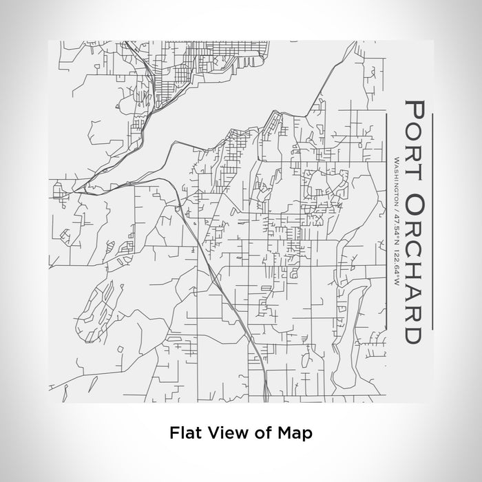Rendered View of Port Orchard Washington Map Engraving on 17oz Stainless Steel Insulated Tumbler in White