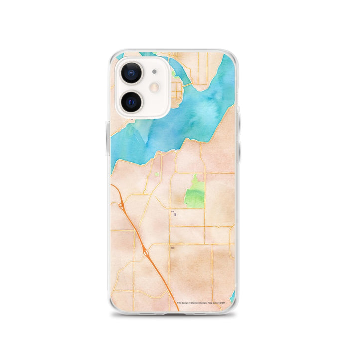 Custom Port Orchard Washington Map iPhone 12 Phone Case in Watercolor