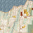 Port Orchard Washington Map Print in Woodblock Style Zoomed In Close Up Showing Details