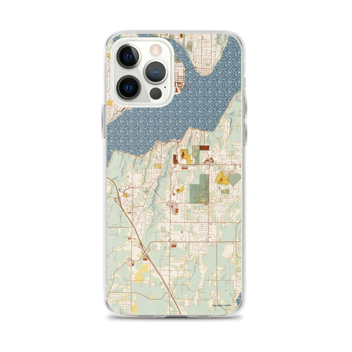 Custom Port Orchard Washington Map iPhone 12 Pro Max Phone Case in Woodblock