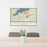 24x36 Port Orchard Washington Map Print Landscape Orientation in Woodblock Style Behind 2 Chairs Table and Potted Plant