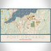 Port Orchard Washington Map Print Landscape Orientation in Woodblock Style With Shaded Background