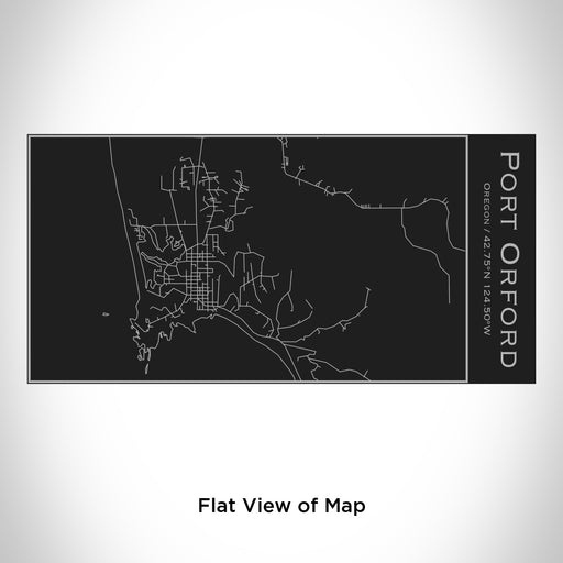 Rendered View of Port Orford Oregon Map Engraving on 17oz Stainless Steel Insulated Cola Bottle in Black