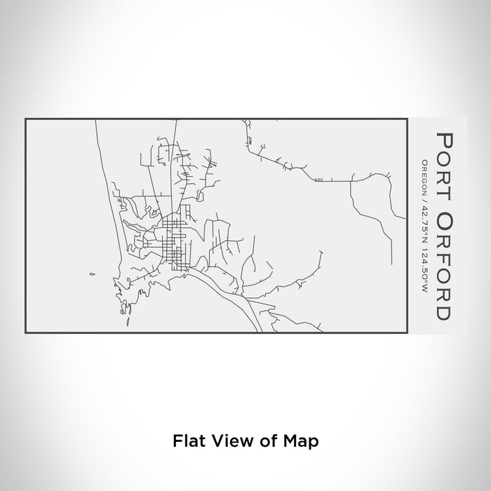 Rendered View of Port Orford Oregon Map Engraving on 17oz Stainless Steel Insulated Cola Bottle in White
