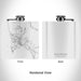 Rendered View of Port Orford Oregon Map Engraving on 6oz Stainless Steel Flask in White