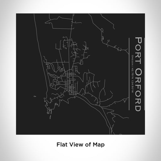 Rendered View of Port Orford Oregon Map Engraving on 17oz Stainless Steel Insulated Tumbler in Black