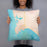 Person holding 18x18 Custom Port Orford Oregon Map Throw Pillow in Watercolor