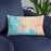 Custom Port Orford Oregon Map Throw Pillow in Watercolor on Blue Colored Chair