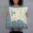 Person holding 18x18 Custom Port Orford Oregon Map Throw Pillow in Woodblock
