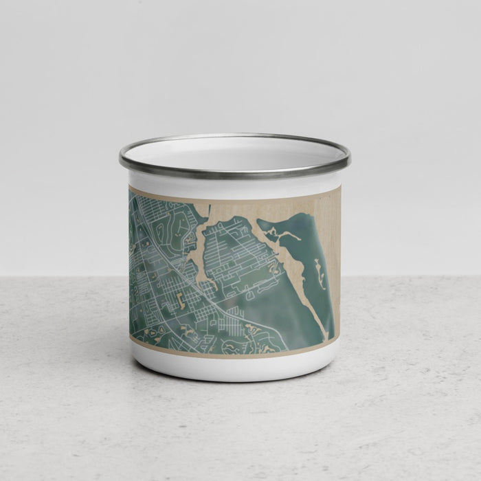 Front View Custom Port Salerno Florida Map Enamel Mug in Afternoon