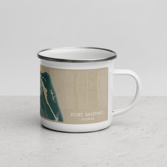 Right View Custom Port Salerno Florida Map Enamel Mug in Afternoon