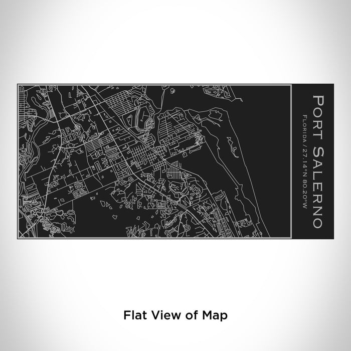 Rendered View of Port Salerno Florida Map Engraving on 17oz Stainless Steel Insulated Cola Bottle in Black