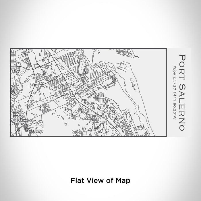 Rendered View of Port Salerno Florida Map Engraving on 17oz Stainless Steel Insulated Cola Bottle in White