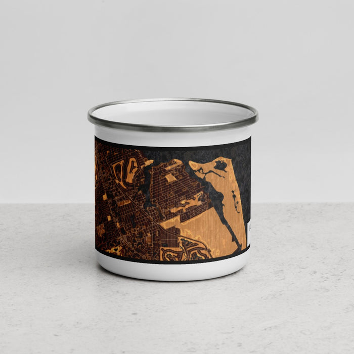 Front View Custom Port Salerno Florida Map Enamel Mug in Ember