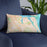 Custom Port Salerno Florida Map Throw Pillow in Watercolor on Blue Colored Chair