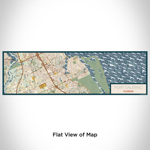 Flat View of Map Custom Port Salerno Florida Map Enamel Mug in Woodblock