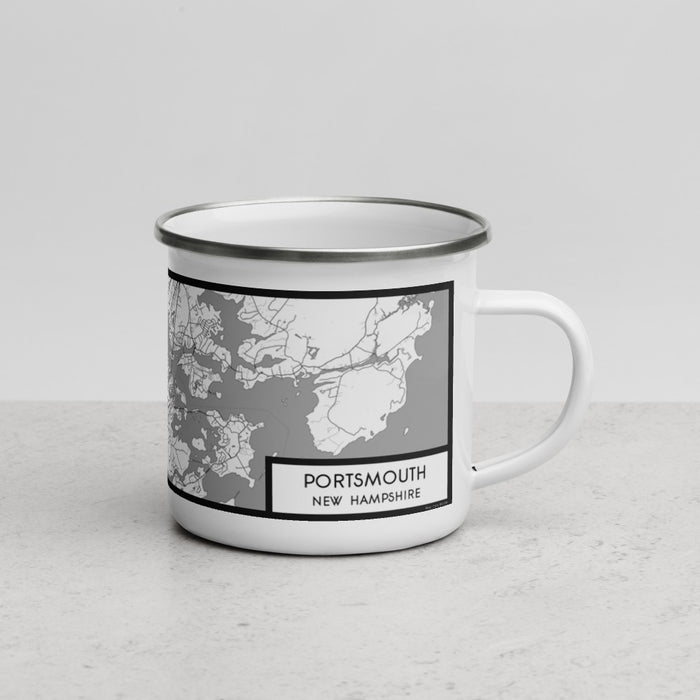 Right View Custom Portsmouth New Hampshire Map Enamel Mug in Classic
