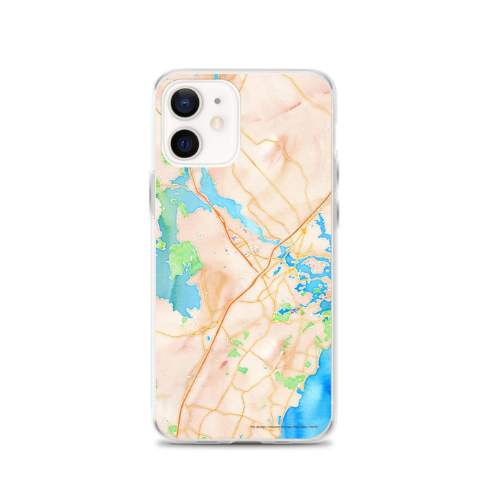 Custom Portsmouth New Hampshire Map iPhone 12 Phone Case in Watercolor
