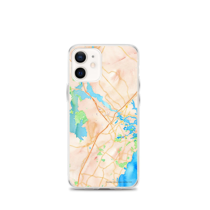 Custom Portsmouth New Hampshire Map iPhone 12 mini Phone Case in Watercolor