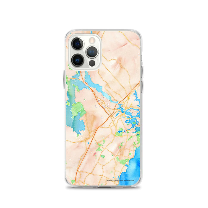 Custom Portsmouth New Hampshire Map iPhone 12 Pro Phone Case in Watercolor