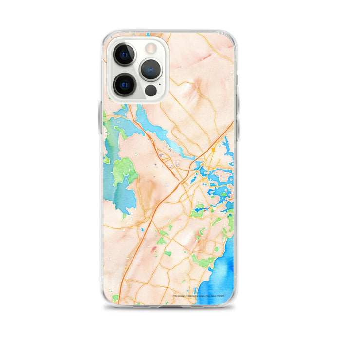 Custom Portsmouth New Hampshire Map iPhone 12 Pro Max Phone Case in Watercolor
