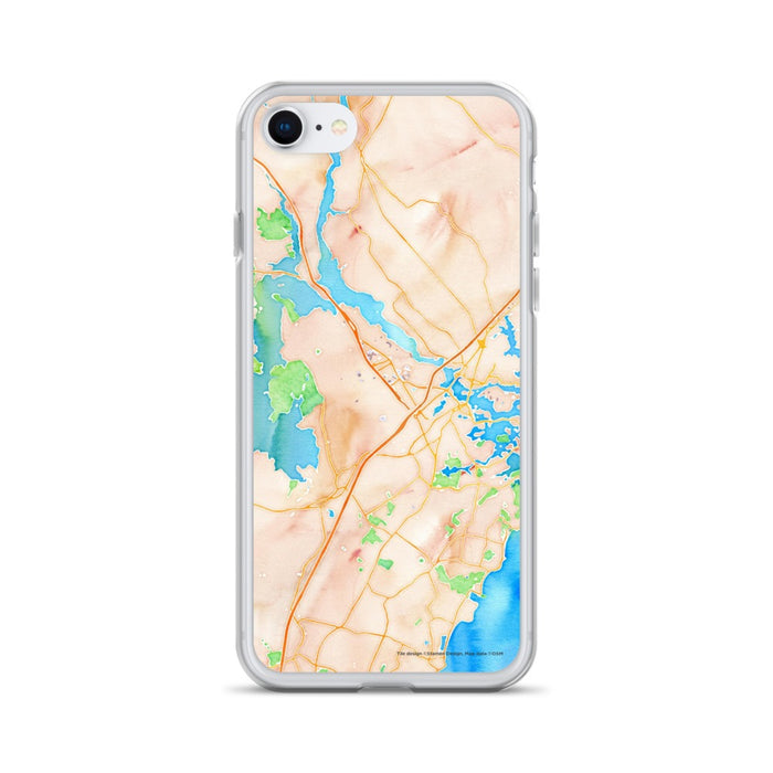 Custom Portsmouth New Hampshire Map iPhone SE Phone Case in Watercolor