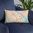 Custom Portsmouth New Hampshire Map Throw Pillow in Watercolor on Blue Colored Chair