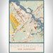 Portsmouth New Hampshire Map Print Portrait Orientation in Woodblock Style With Shaded Background