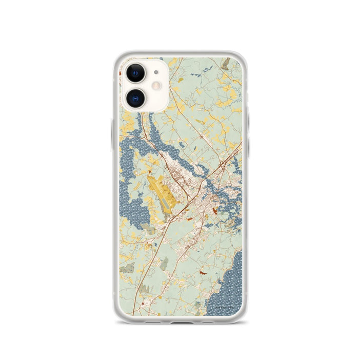 Custom Portsmouth New Hampshire Map Phone Case in Woodblock