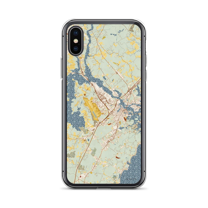 Custom Portsmouth New Hampshire Map Phone Case in Woodblock