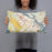 Person holding 20x12 Custom Portsmouth New Hampshire Map Throw Pillow in Woodblock