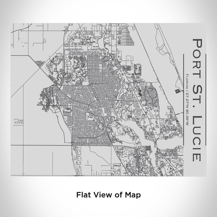 Rendered View of Port St. Lucie Florida Map Engraving on 20oz Stainless Steel Insulated Bottle with Bamboo Top
