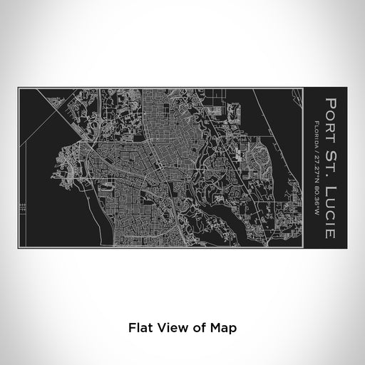 Rendered View of Port St. Lucie Florida Map Engraving on 17oz Stainless Steel Insulated Cola Bottle in Black