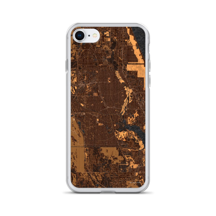 Custom Port St. Lucie Florida Map iPhone SE Phone Case in Ember