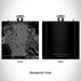 Rendered View of Port St. Lucie Florida Map Engraving on 6oz Stainless Steel Flask in Black
