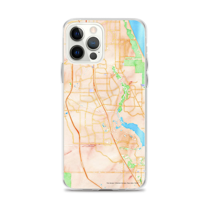 Custom Port St. Lucie Florida Map iPhone 12 Pro Max Phone Case in Watercolor
