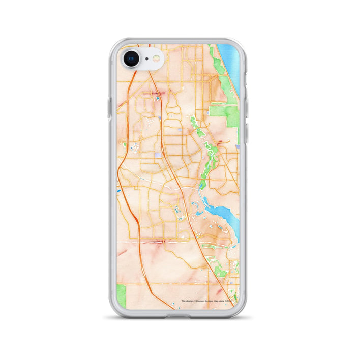 Custom Port St. Lucie Florida Map iPhone SE Phone Case in Watercolor