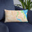 Custom Port St. Lucie Florida Map Throw Pillow in Watercolor on Blue Colored Chair