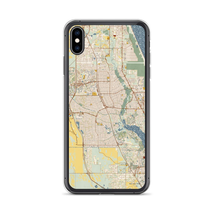 Custom Port St. Lucie Florida Map Phone Case in Woodblock