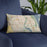 Custom Port St. Lucie Florida Map Throw Pillow in Woodblock on Blue Colored Chair