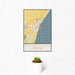 12x18 Port Washington Wisconsin Map Print Portrait Orientation in Woodblock Style With Small Cactus Plant in White Planter